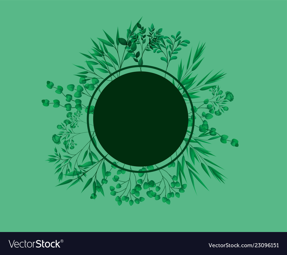 Circular frame with laurel leafs