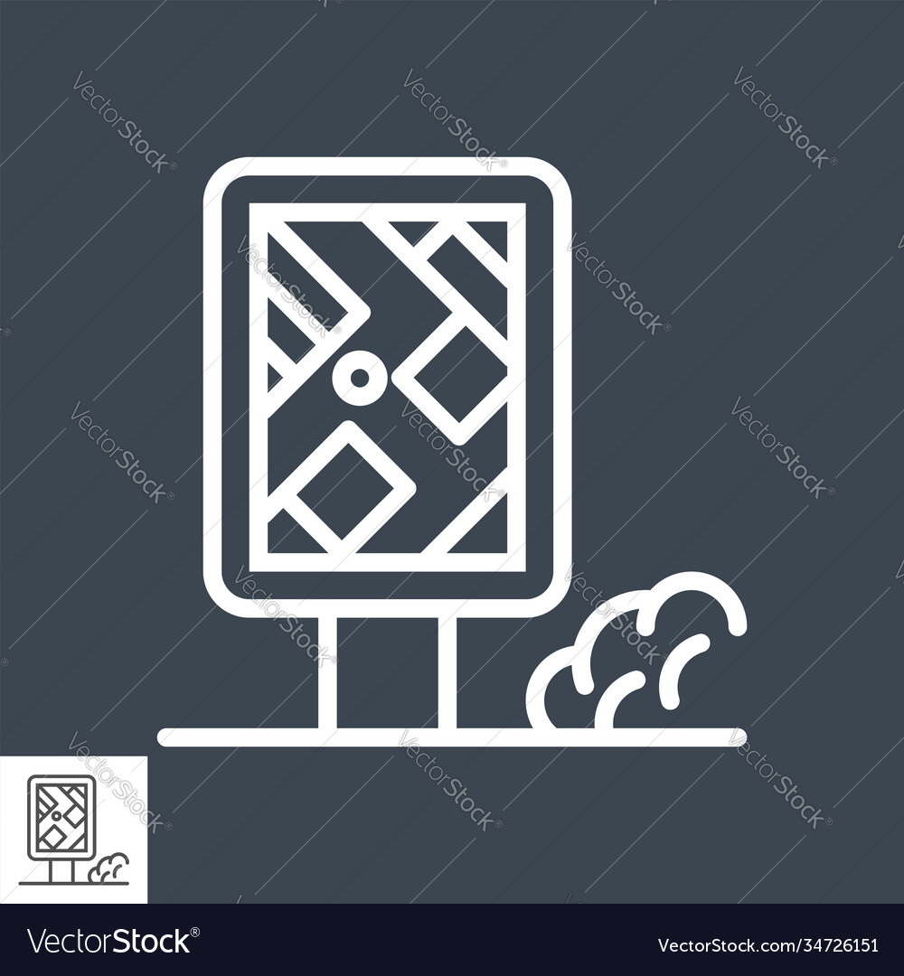 City map stand line icon