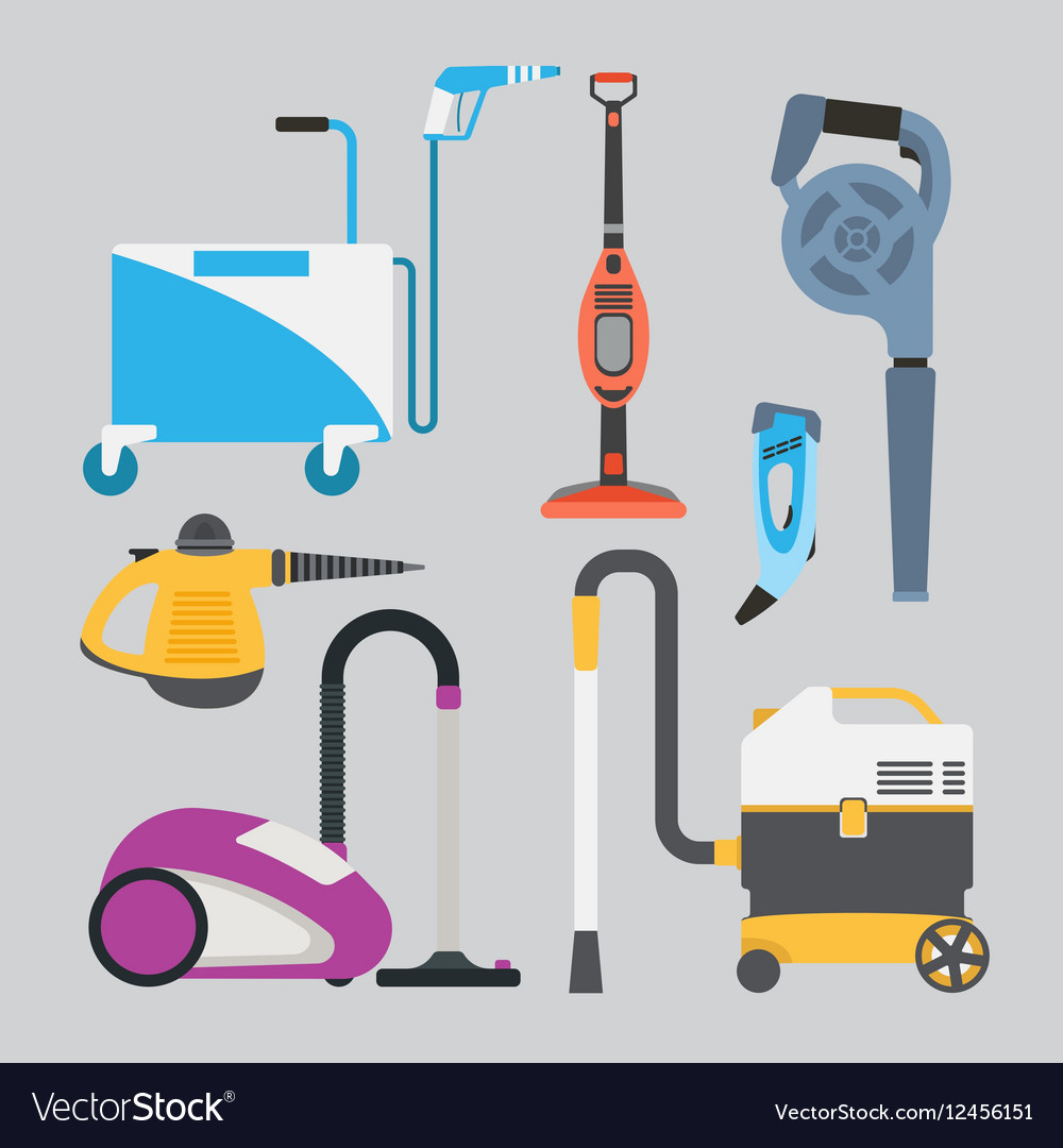 Cleaning equipment set Royalty Free Vector Image