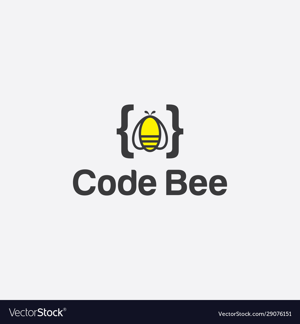 Code bee logo design template
