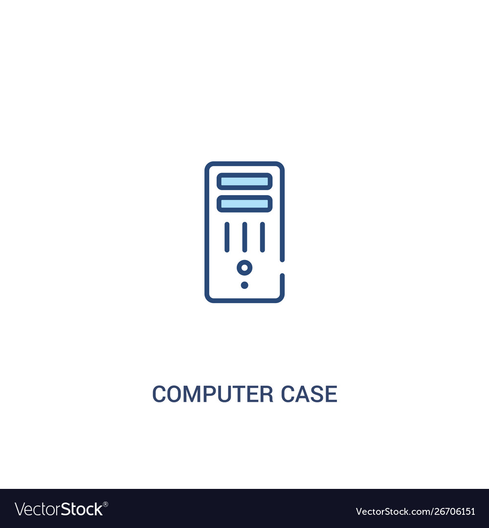 Computer case concept 2 colored icon simple line