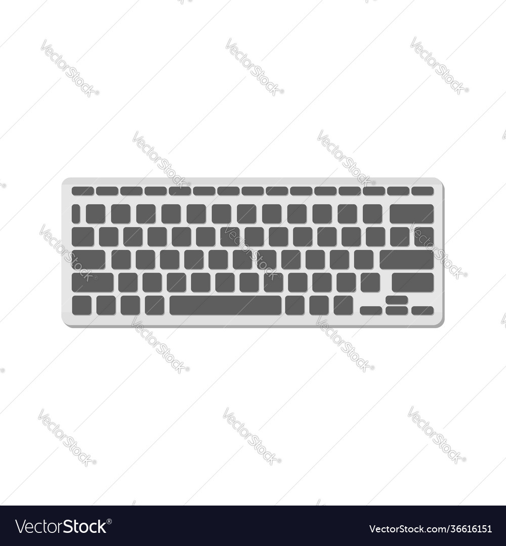 Computer keyboard is light with gray buttons vector image Computer keyboard is light with gray buttons