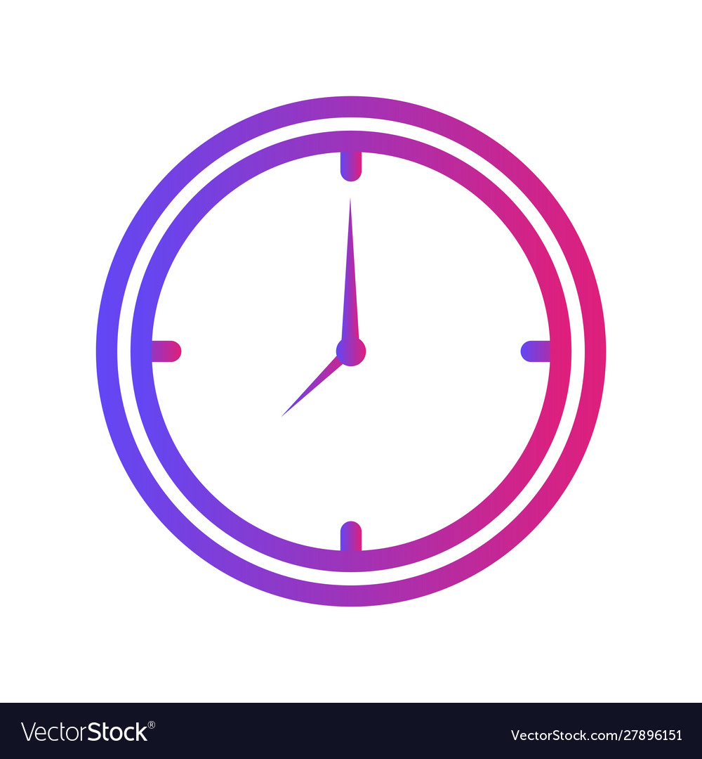 Gradient clock icon with white background