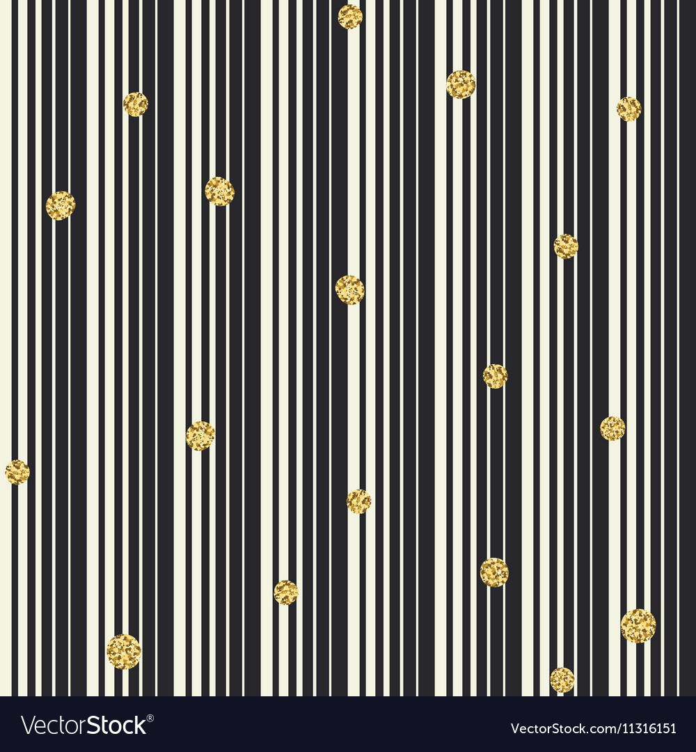 Gradient lines and golden dots seamless pattern