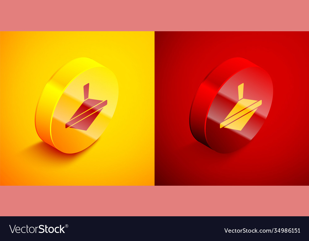 Isometric whirligig toy icon isolated on orange