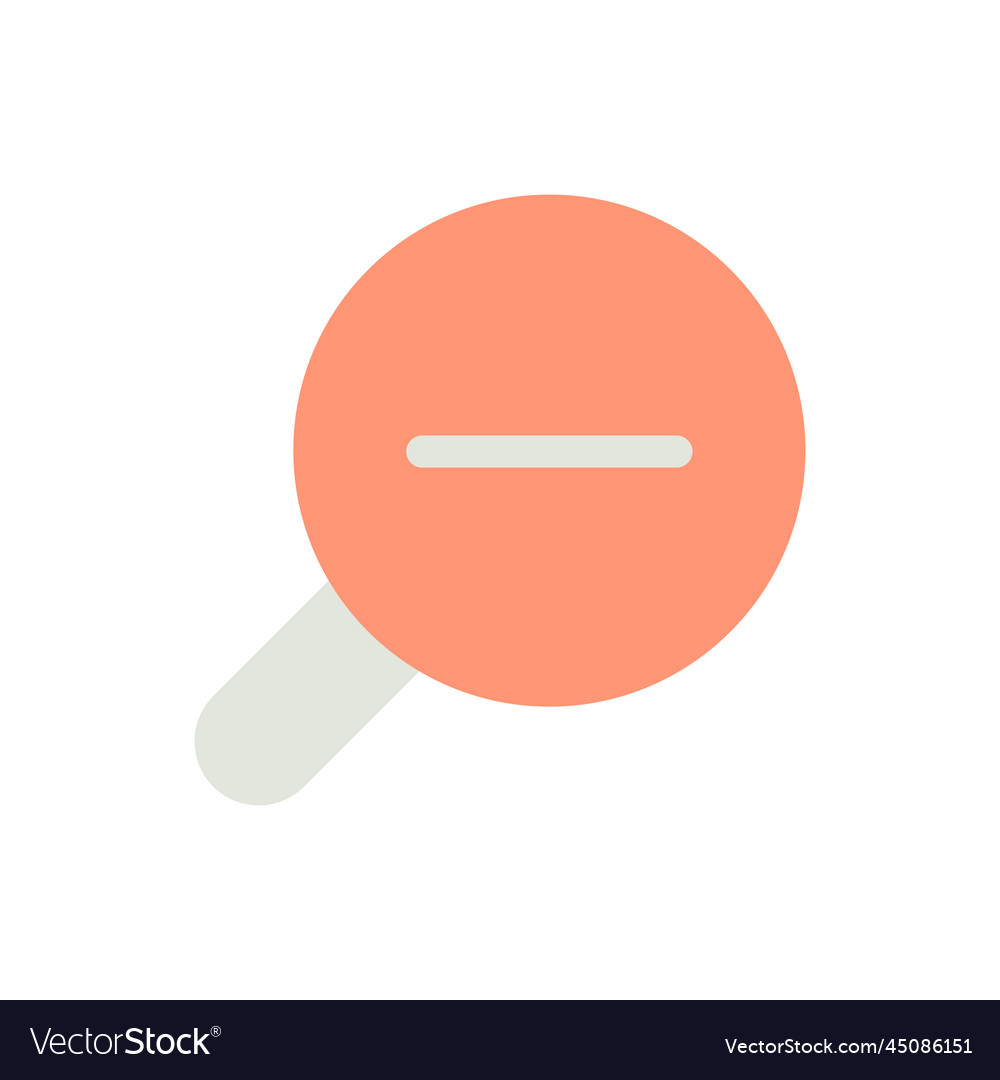 Magnifying glass with minus for map flat color ui Vector Image Magnifying glass with minus for map flat color ui