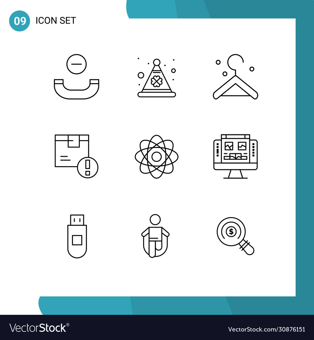 Modern set 9 outlines and symbols