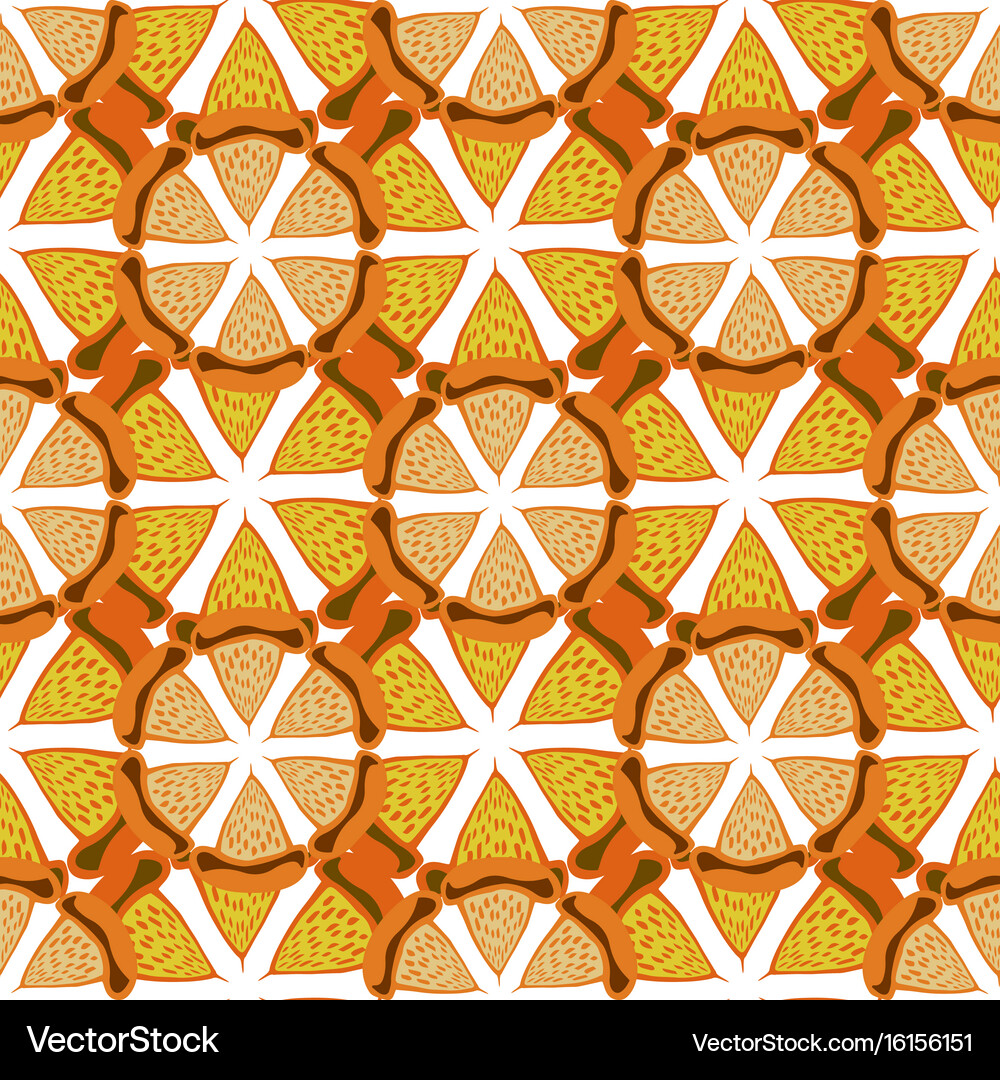 Orange background bright seamless pattern hand Vector Image