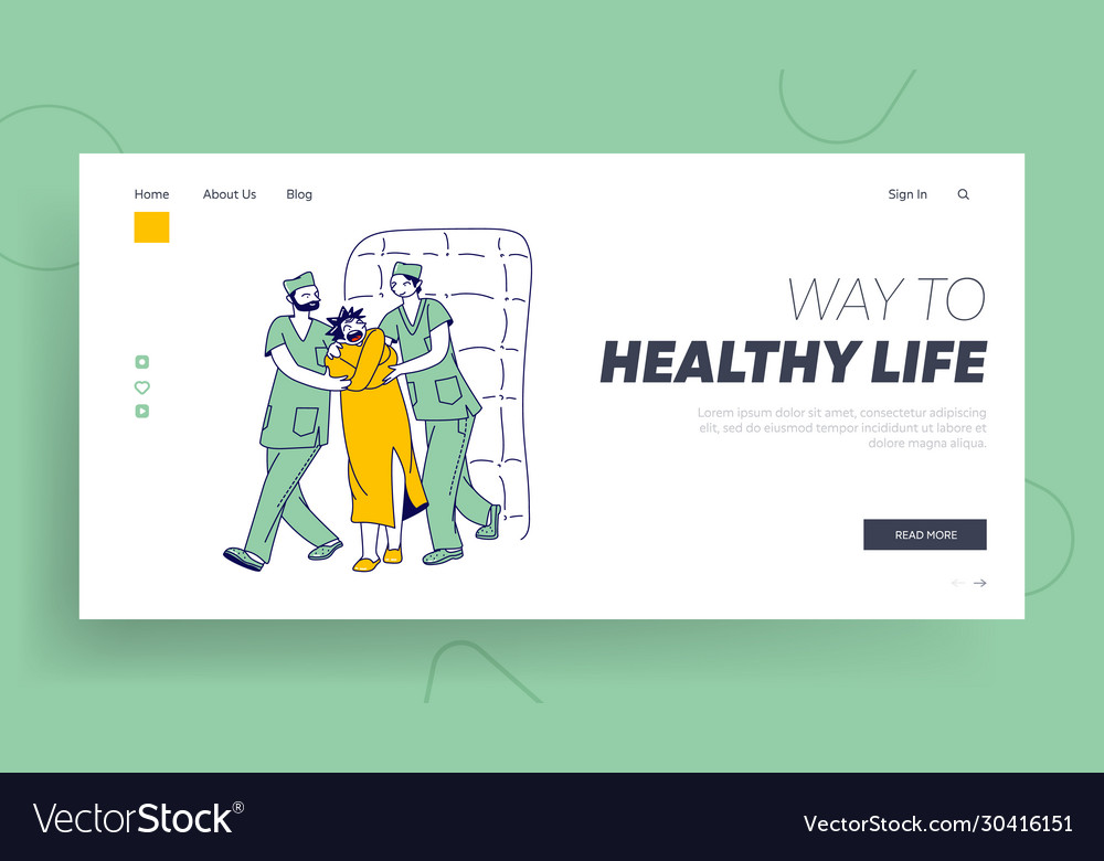 Psychiatric hospital landing page template medic