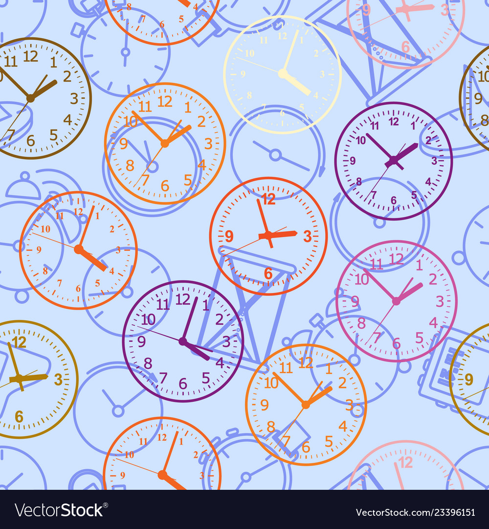 Seamless pattern composed of images hours