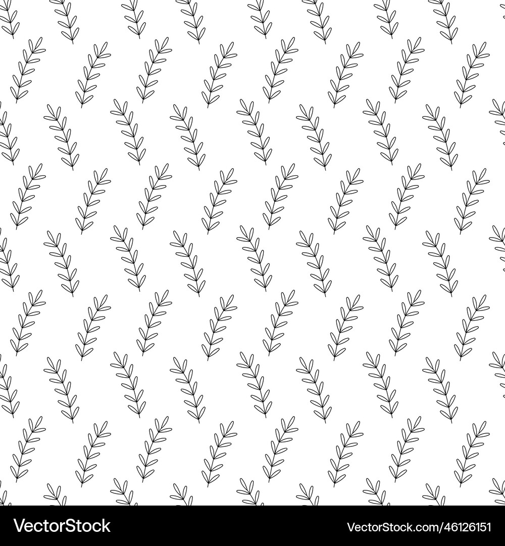 Seamless pattern with one branch abstract cartoon Vector Image