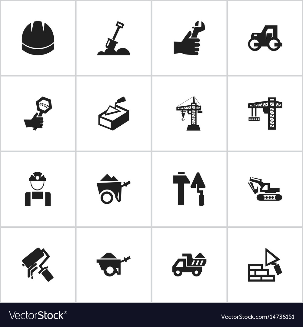 Set of 16 editable structure icons includes