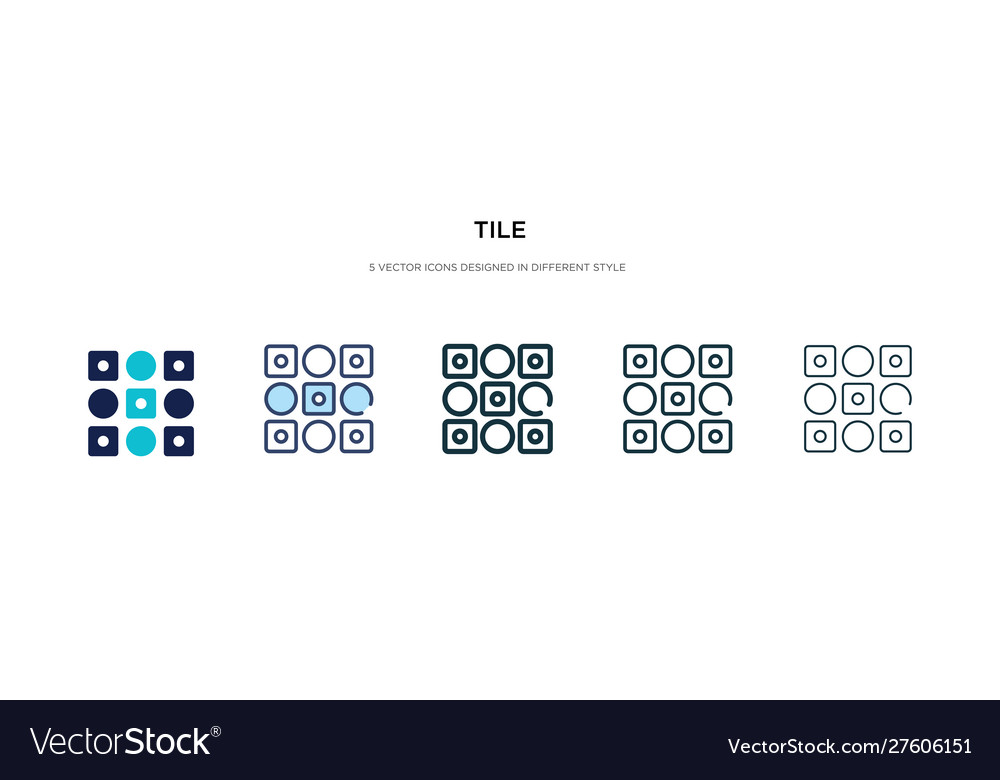 Tile icon in different style two colored vector image Tile icon in different style two colored