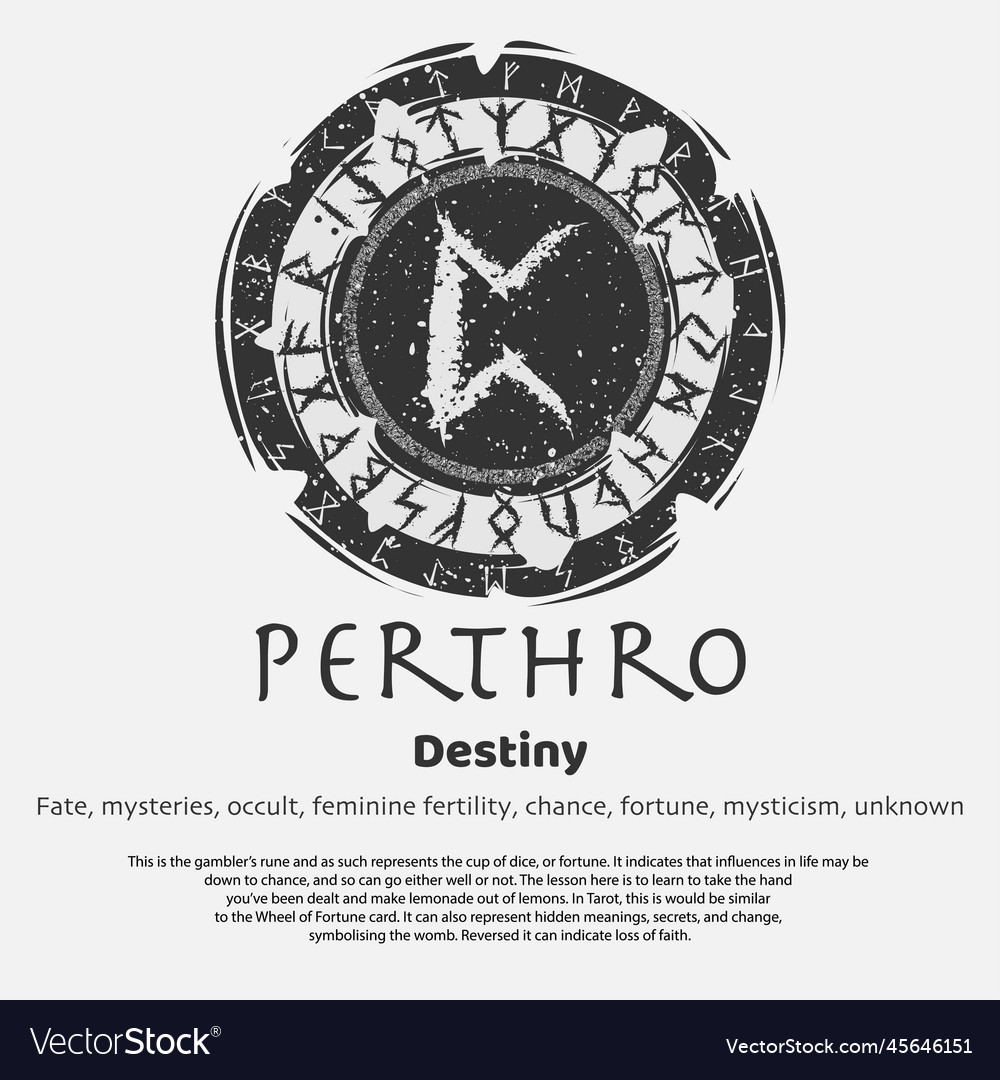 Viking Perthro Rune Dark Circle Shield Royalty Free Vector