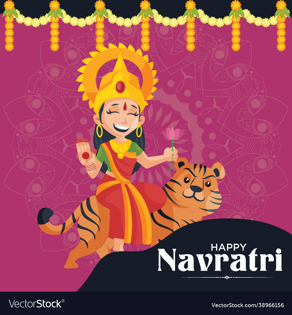 Banner design happy navratri Royalty Free Vector Image