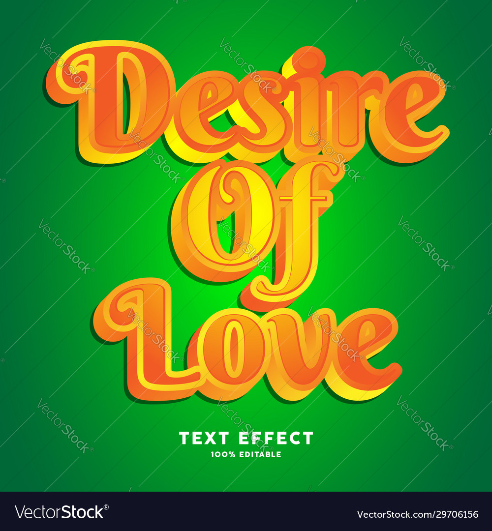 Bold yellow script font effect