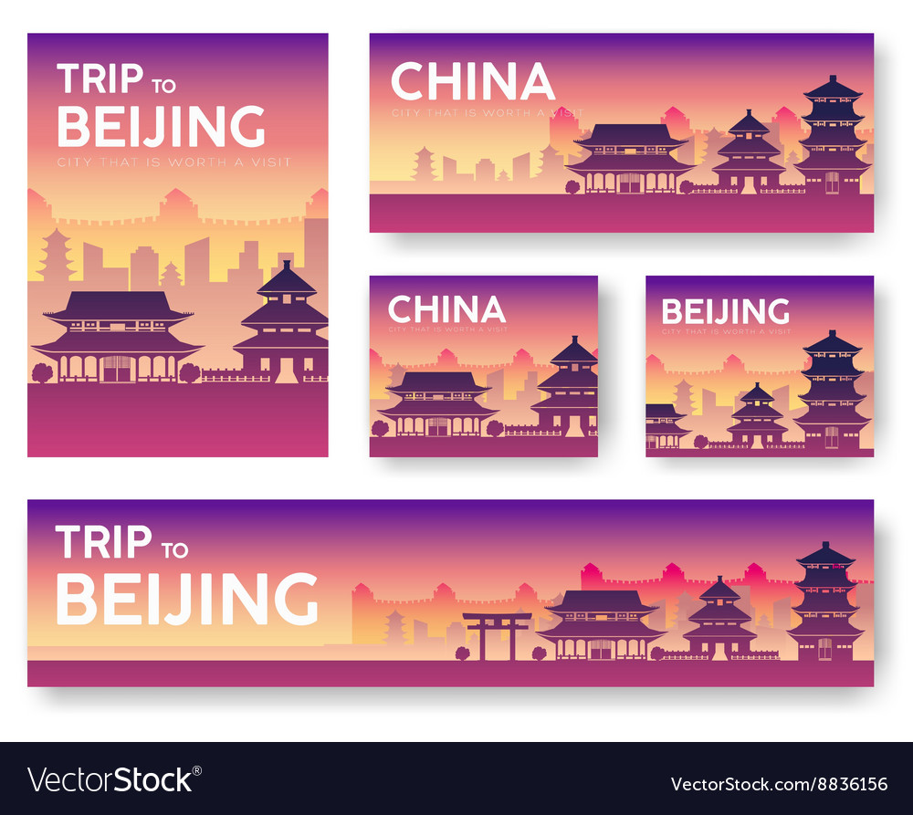 China landscape banners set design