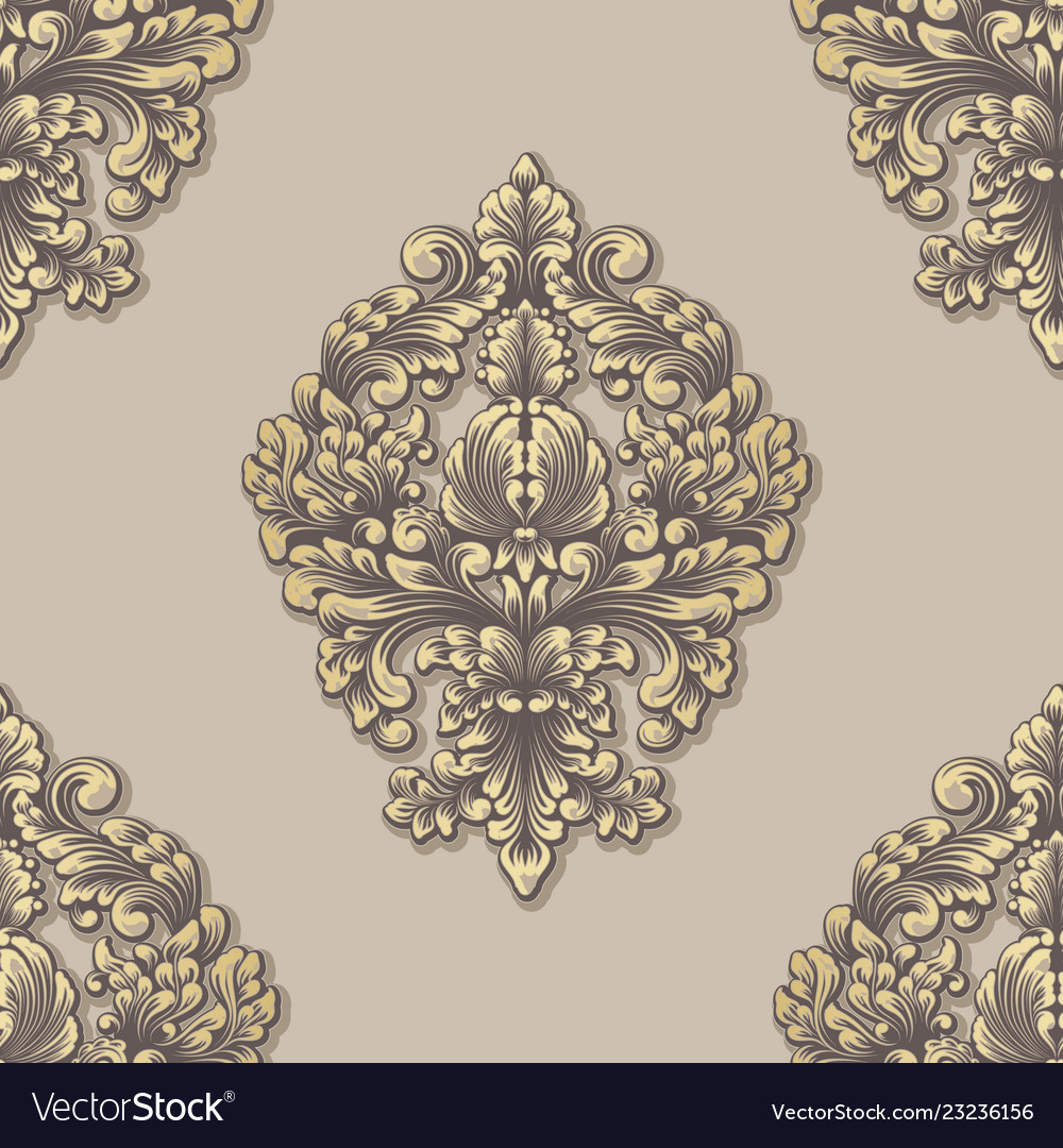 Damask seamless pattern element classical vector image Damask seamless pattern element classical