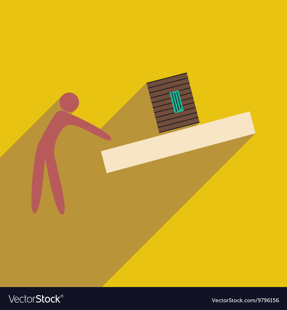 Flat with shadow icon and mobile application