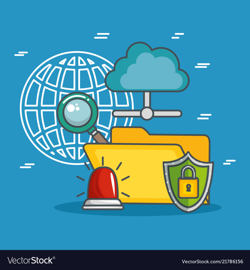 Folder with data center icons vector image Folder with data center icons