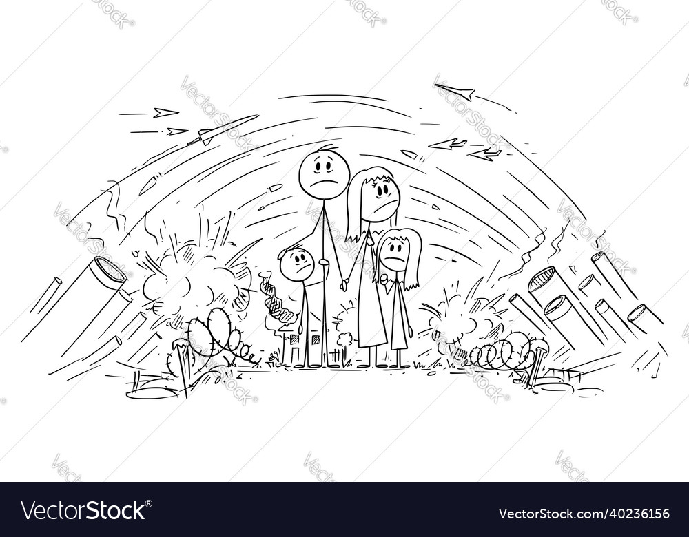 Frustrated stressed or frightened family trapped vector image Frustrated stressed or frightened family trapped