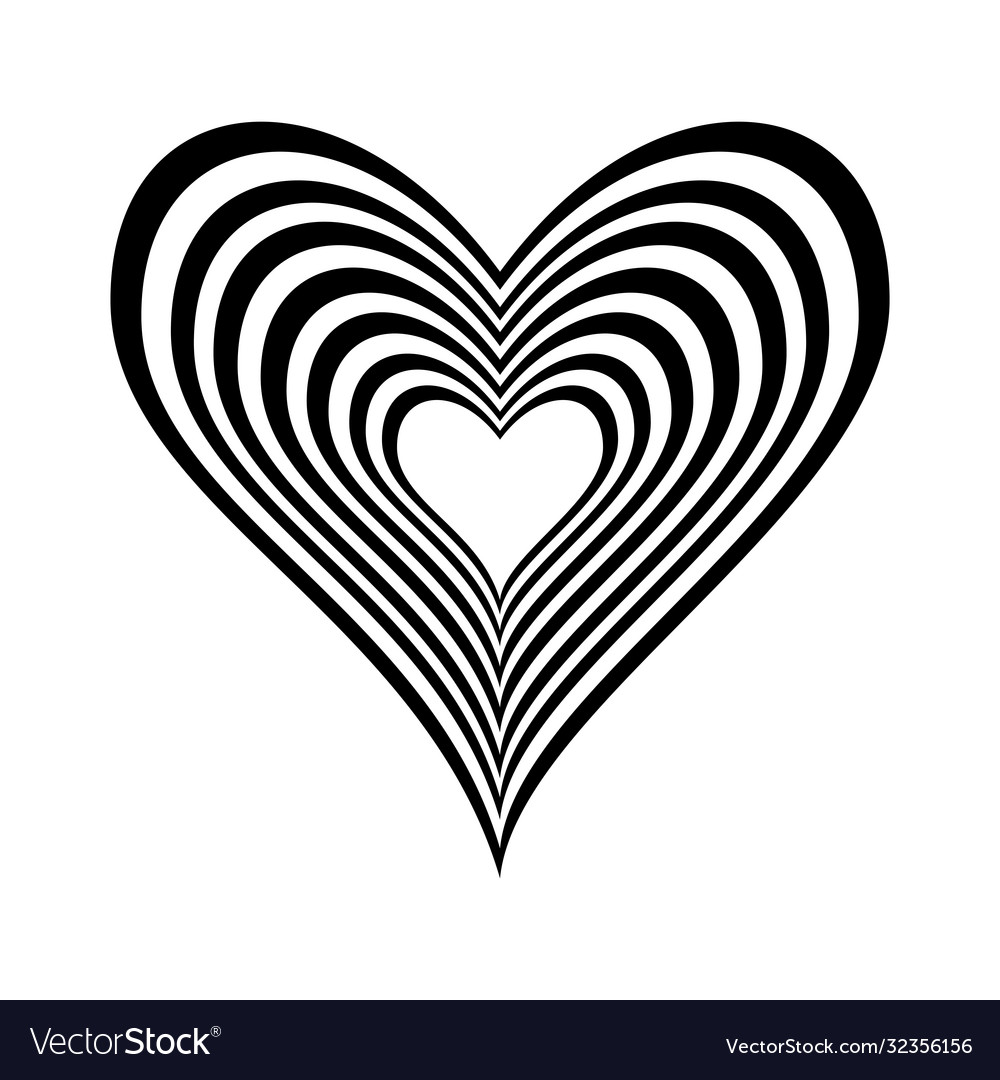 Hearts inside heart silhouette style icon Vector Image