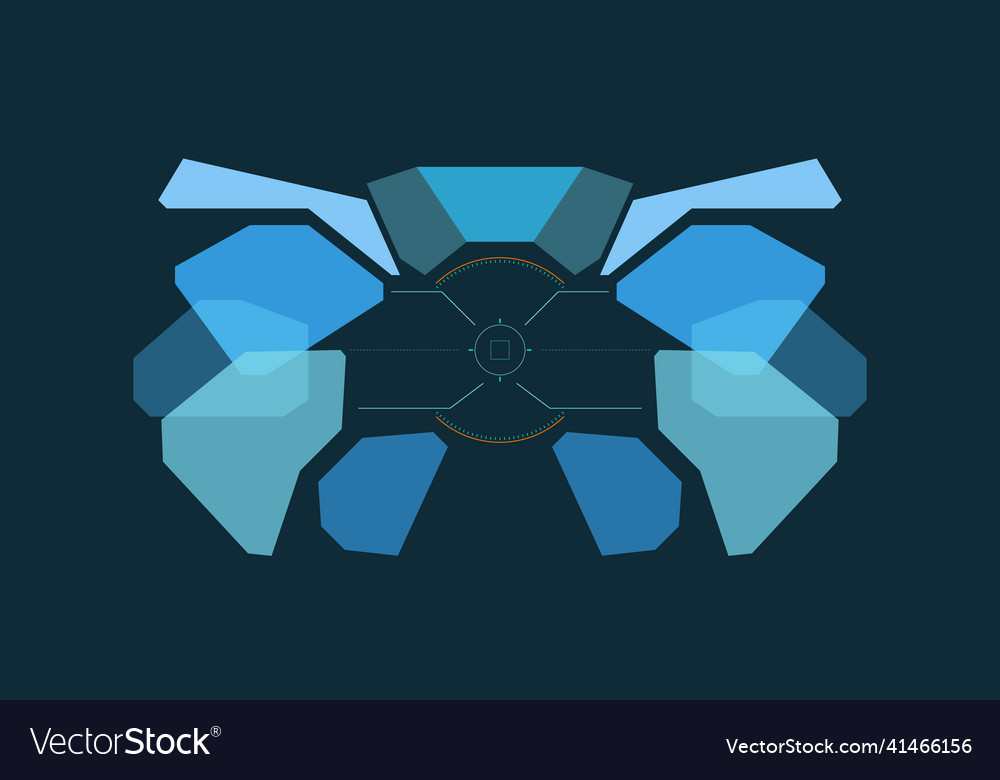 Hud modern futuristic ui frame element vector image Hud modern futuristic ui frame element