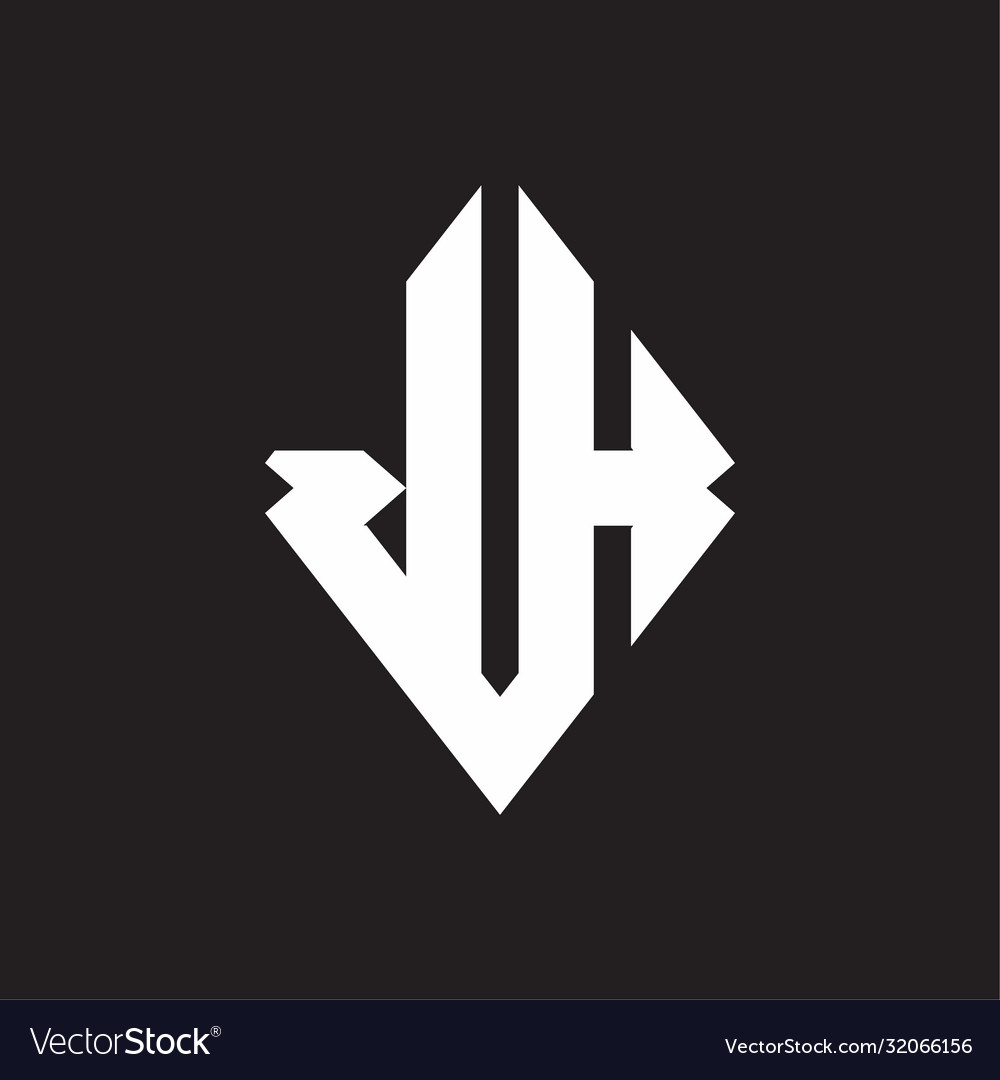Jh logo monogram with sharp square design template