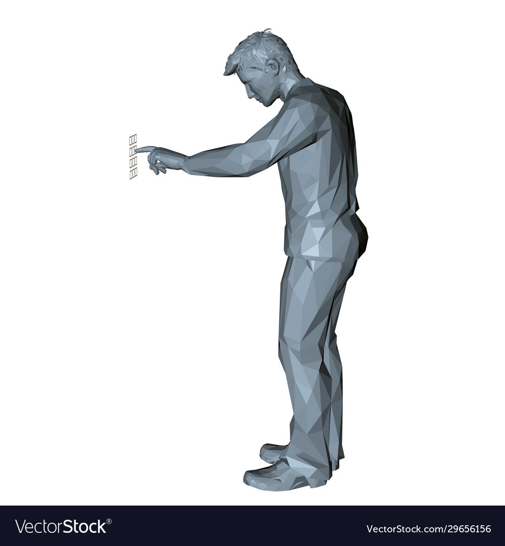 Man entering pin code 3d low poly Vector Image Man entering pin code 3d low poly