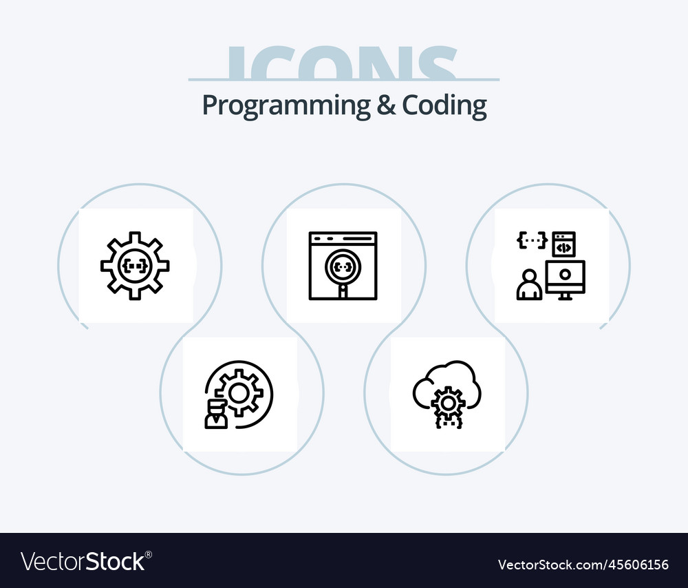 Programmierung und Kodierung der Linie Icon Pack 5