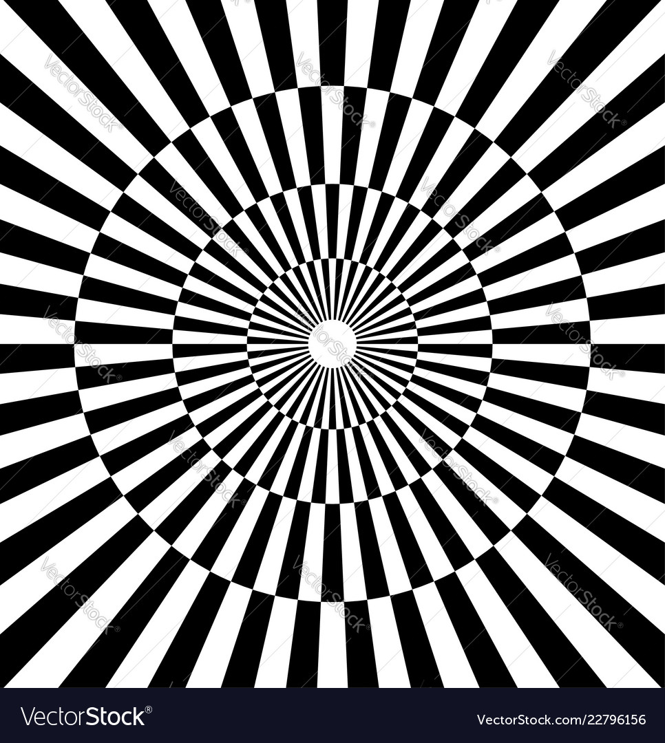 Radiating lines contrasty pattern checkered circle vector image Radiating lines contrasty pattern checkered circle