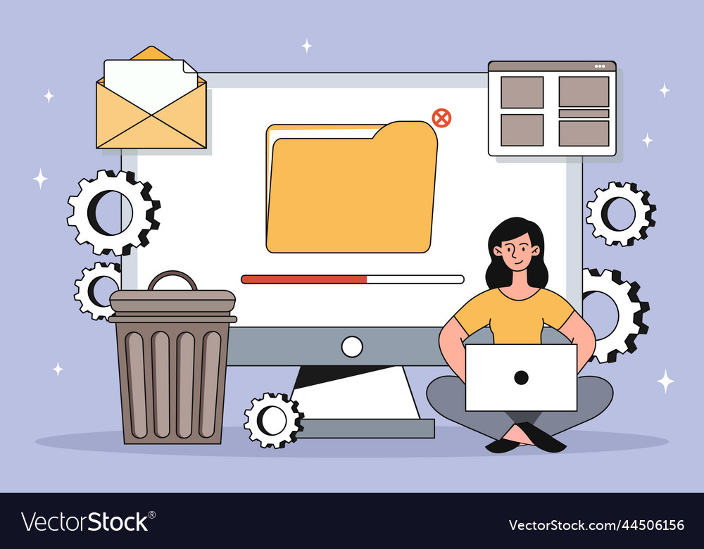 Removing files concept Vector Image Removing files concept