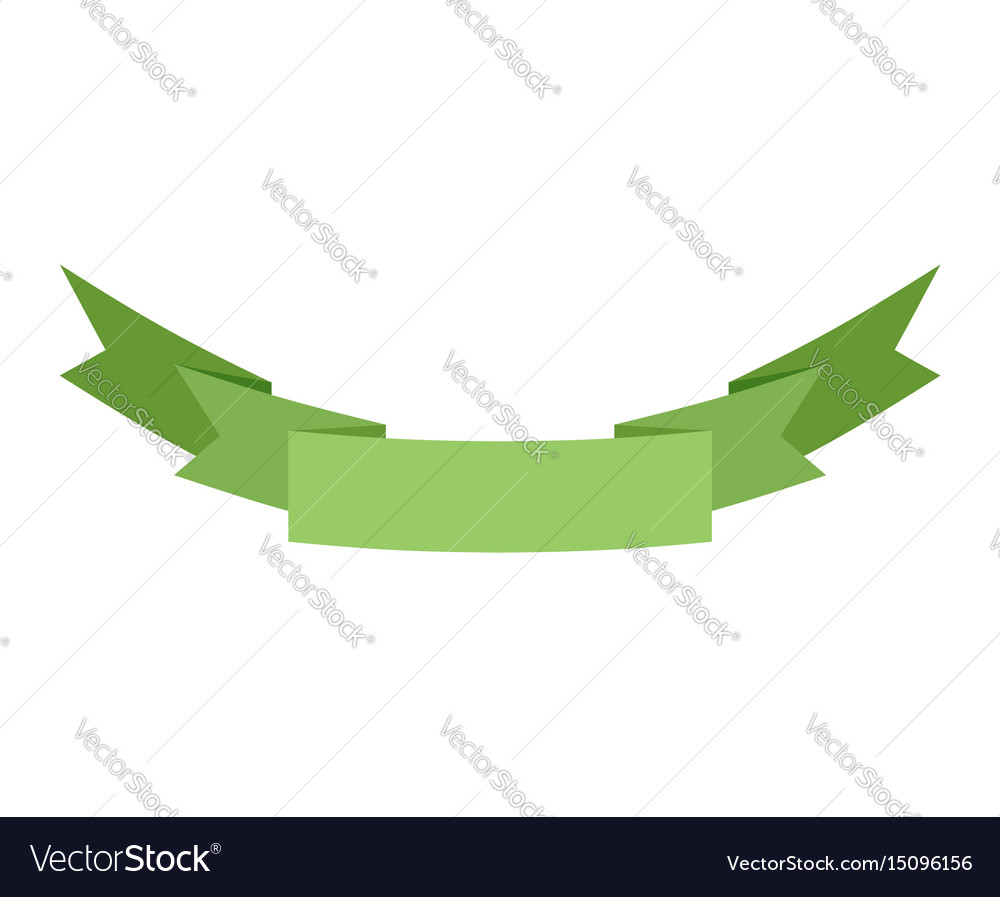 Ribbon isolated template green decorative tape