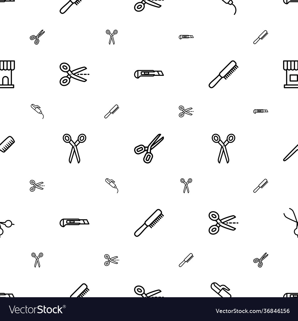 Scissors icons pattern seamless white background