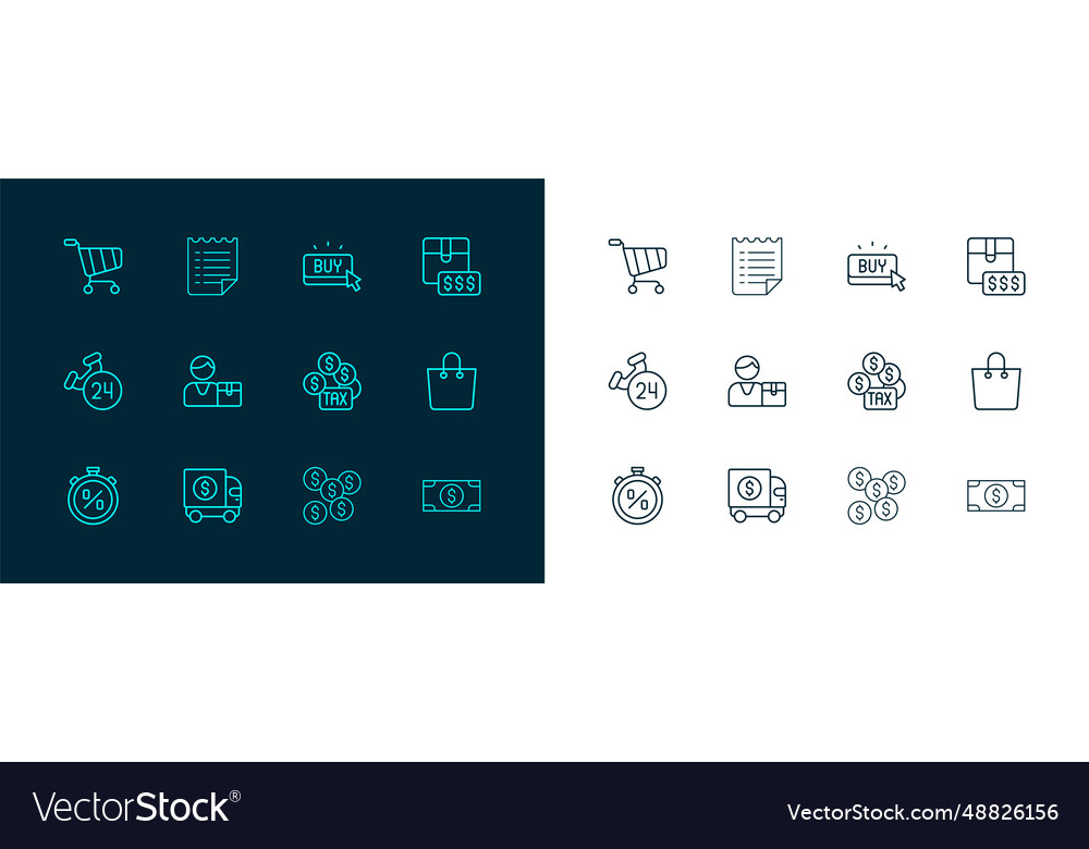 Set line item price tag with dollar armored truck