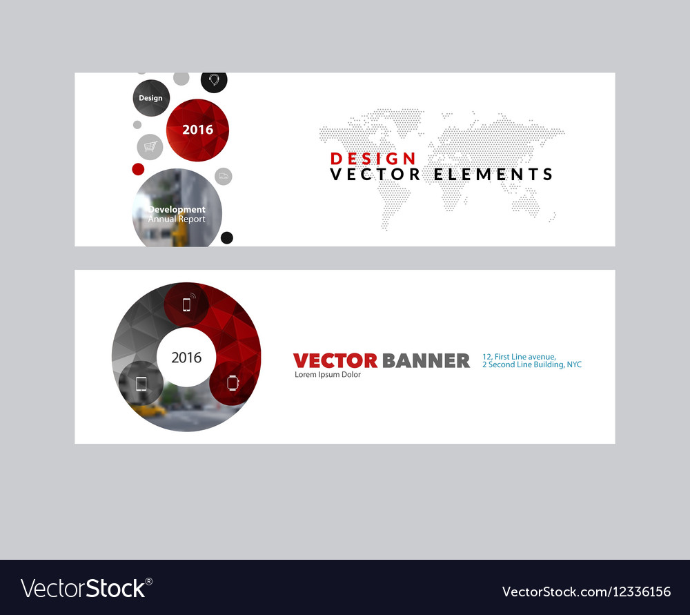 Set of modern horizontal website banners