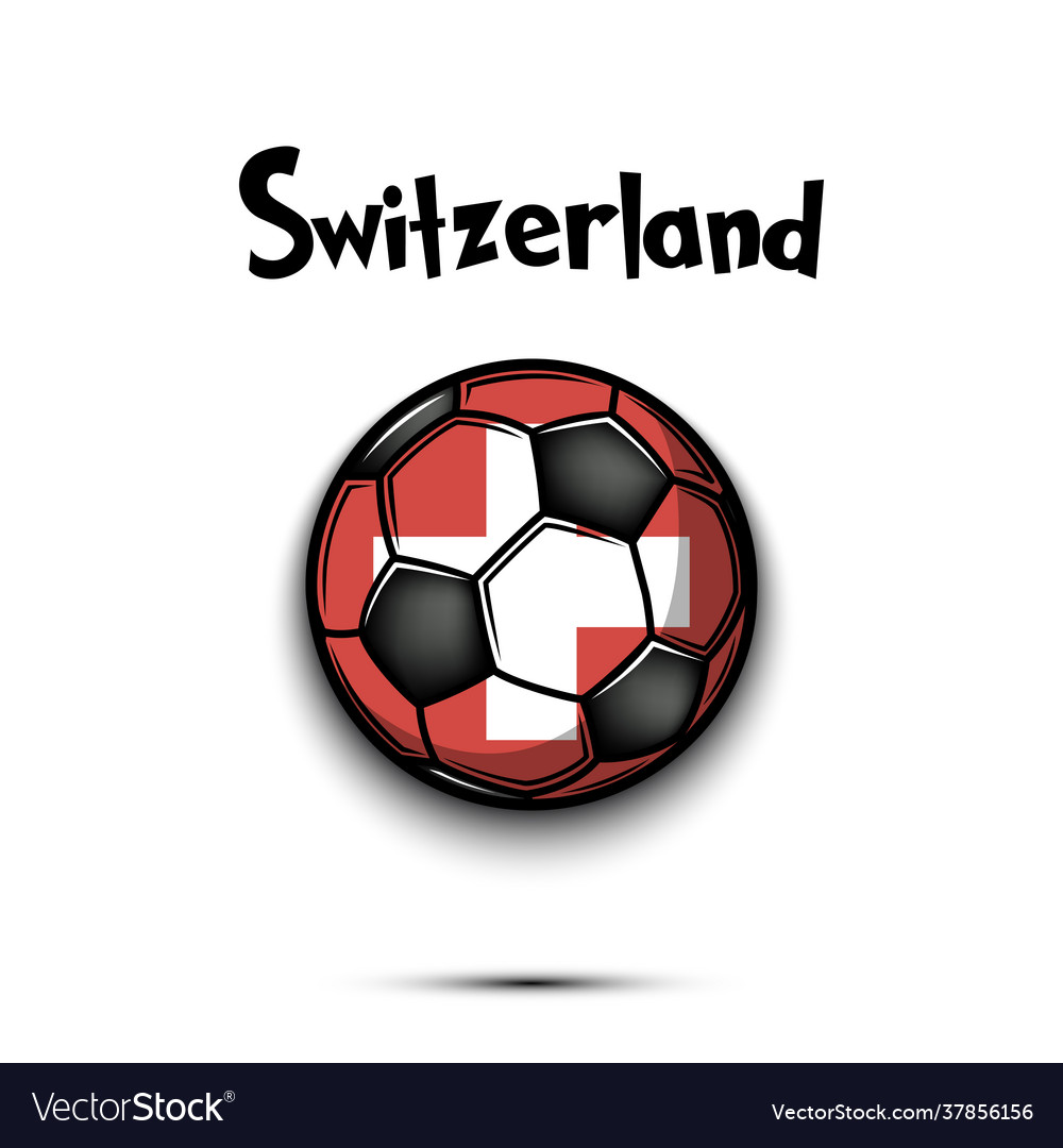 Fußball-Ball mit Schweizer Landesflagge Farben