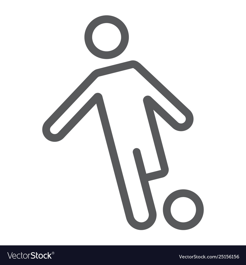 Soccer player line icon kickball and sport Vector Image