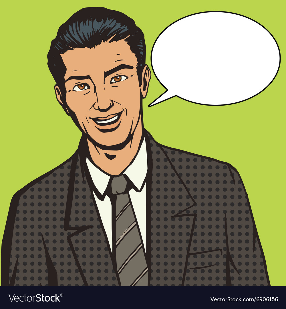 Successful businessman pop art style Royalty Free Vector