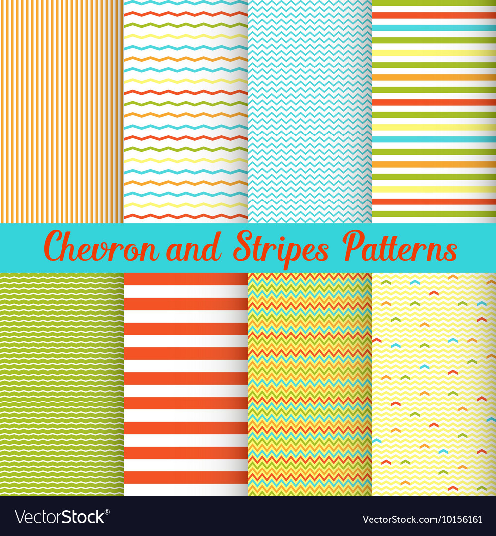 Chevron and stripes patterns set