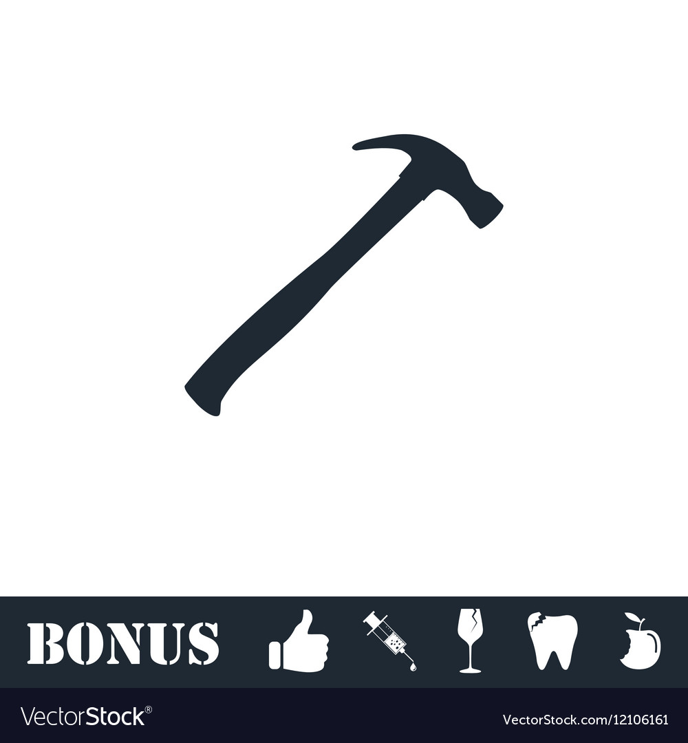 Claw hammer icon flat