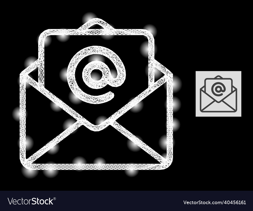 Constellation irregular mesh open e-mail vector image Constellation irregular mesh open e-mail