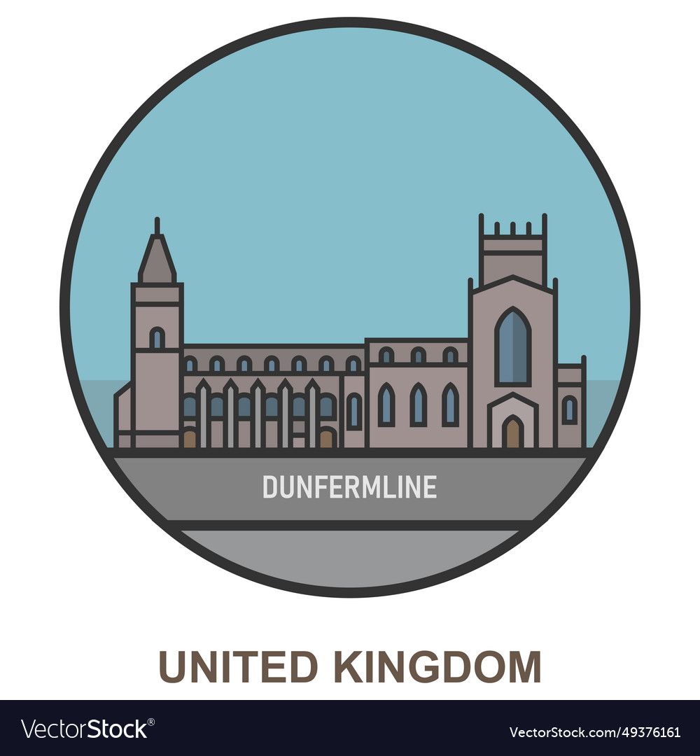 Dunfermline cities and towns in united kingdom Vector Image