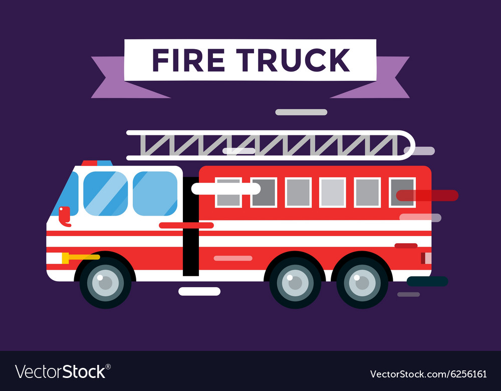 Fire truck car isolated cartoon silhouette