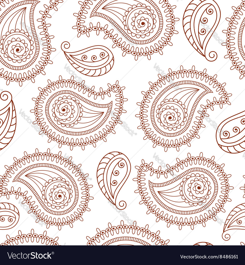 Henna tattoo mehndi style seamless background Vector Image