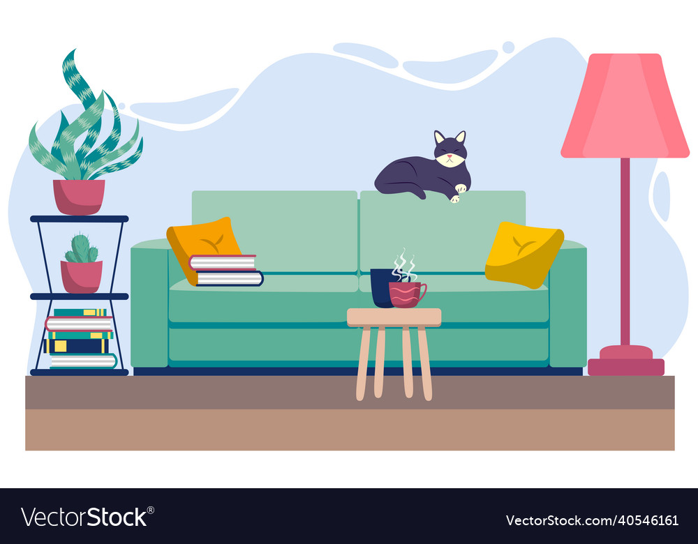 Living room with furniture cozy interior