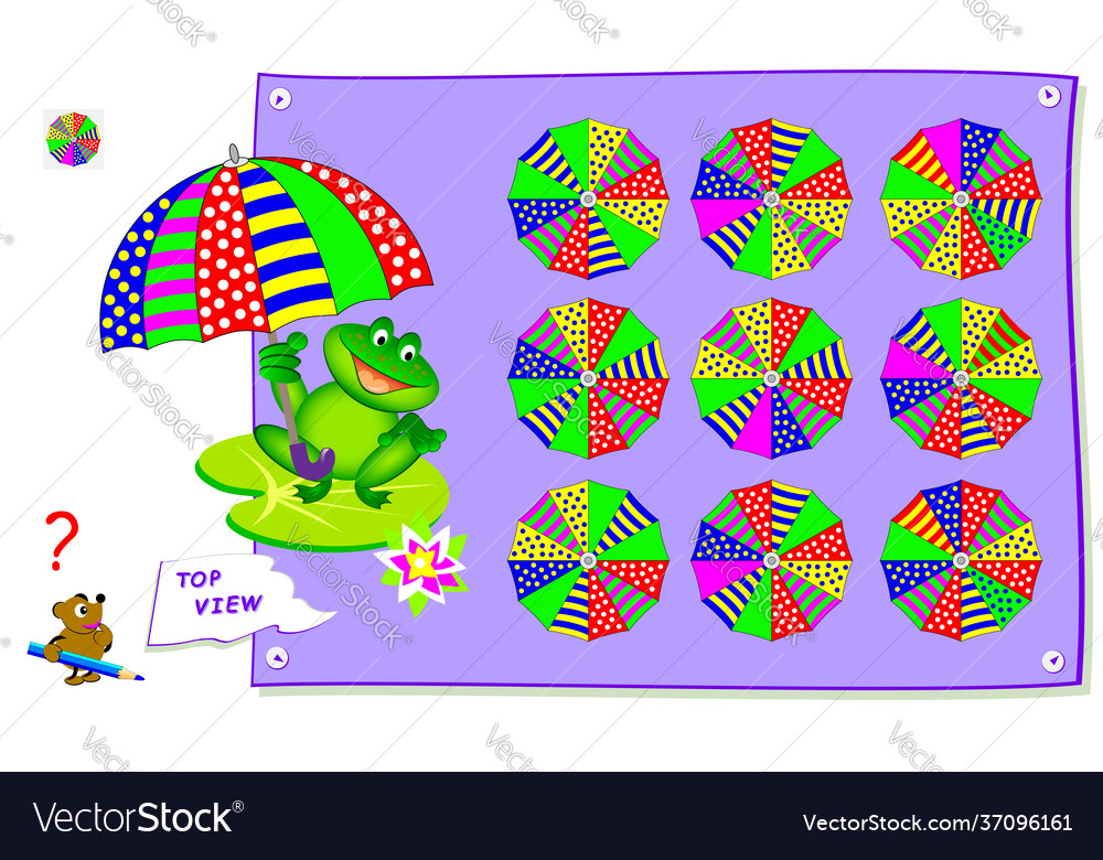 Logic puzzle game for kids need to find correct