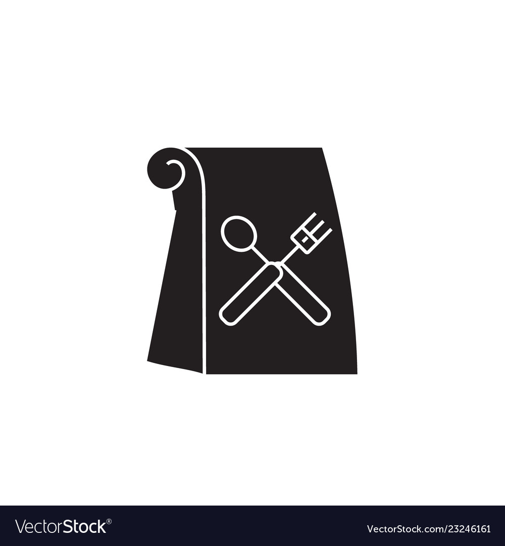Lunch bag black concept icon bag Royalty Free Vector Image