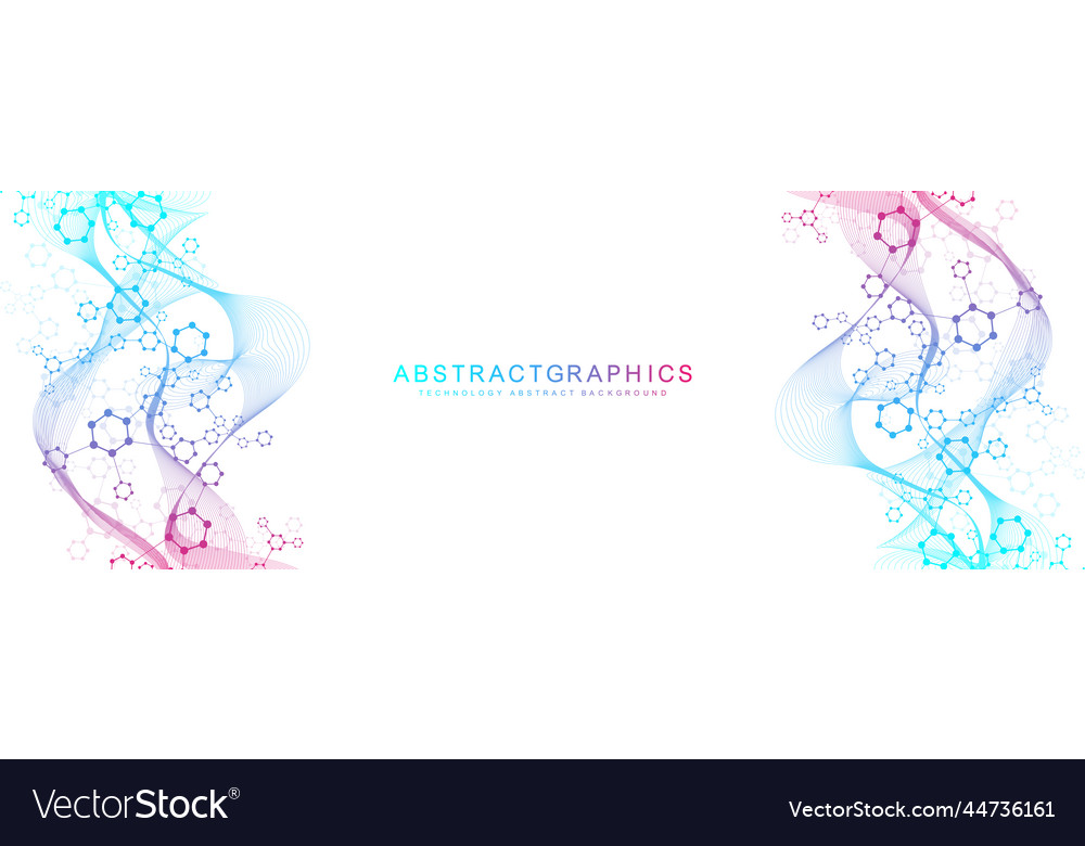 Modern abstract molecules structure for science vector image Modern abstract molecules structure for science