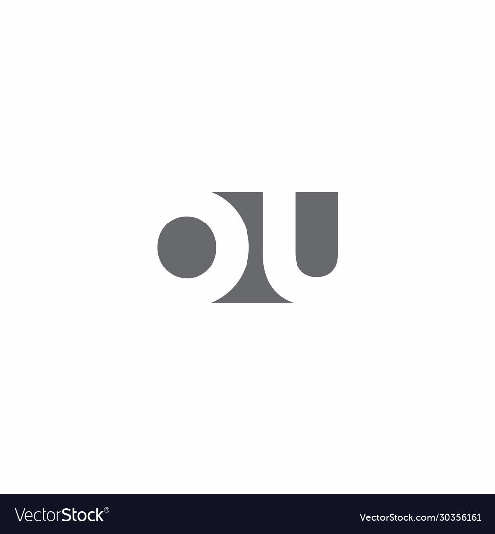 Ou logo monogram with negative space style design